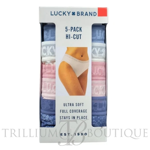 Lucky Brand Other - Lucky Brand Women's Hi Cut Underwear Panties Full Coverage 5-pairs NWT!